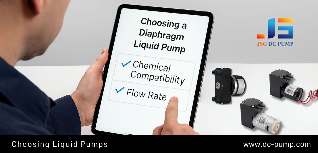Engineer comparing diaphragm pump specifications for selection