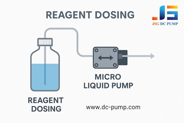 Close-up of a micro liquid pump dosing reagent
