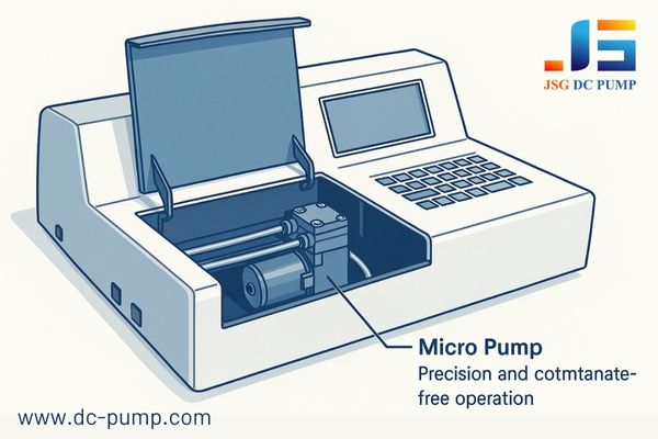 Micro pump integrated into a lab instrument