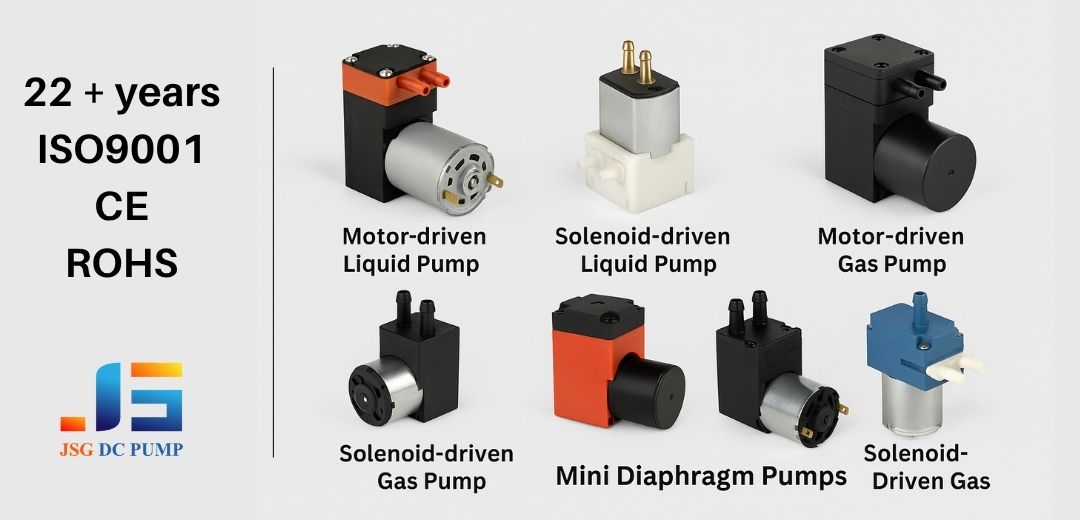 Assortment of different mini diaphragm pumps