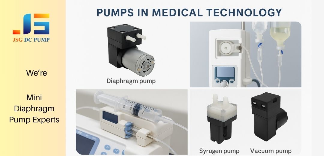Collage of different types of pumps used in medical devices