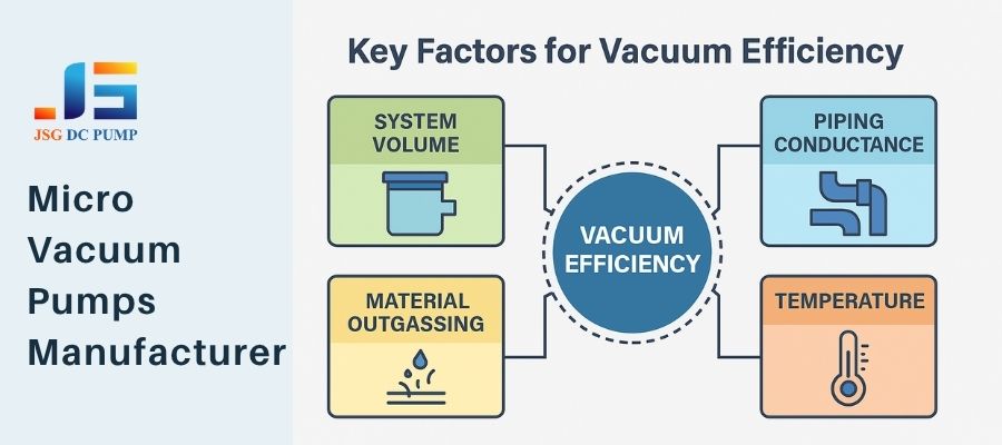 Infographic showing various factors that influence overall vacuum system efficiency