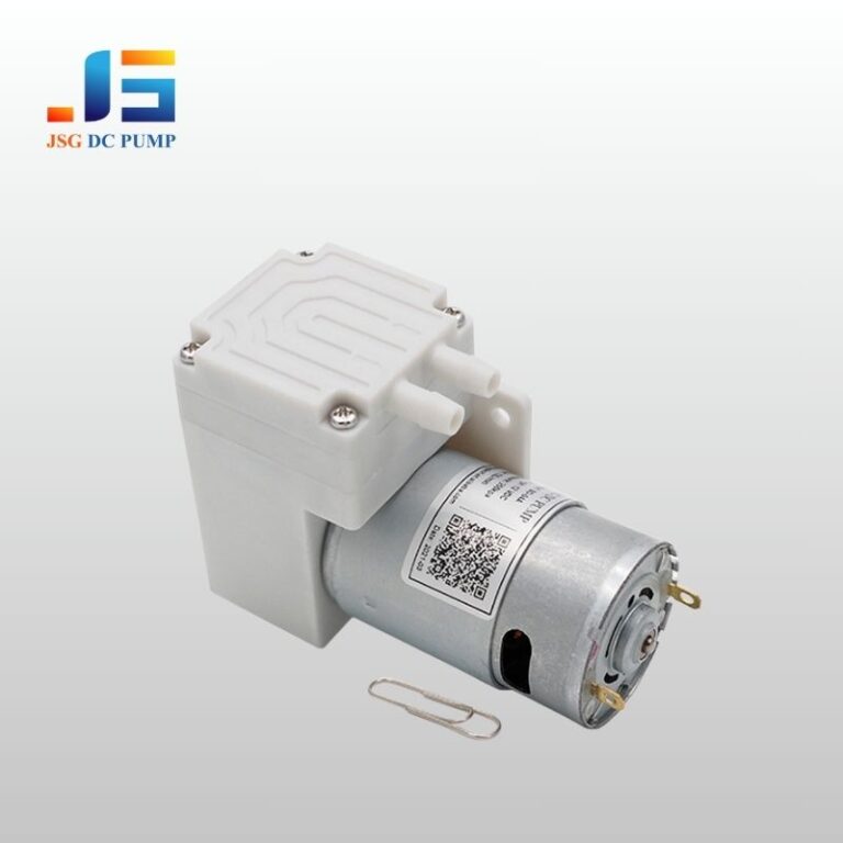 24V micro air pump with white plastic housing and dual nozzles