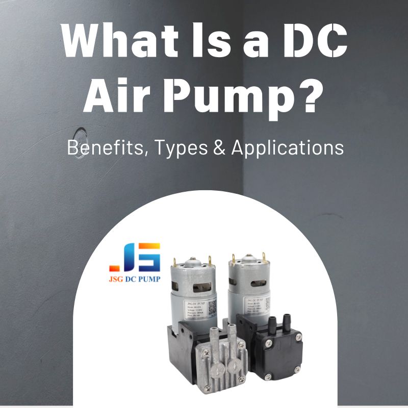 Illustration of a compact DC air pump with article title