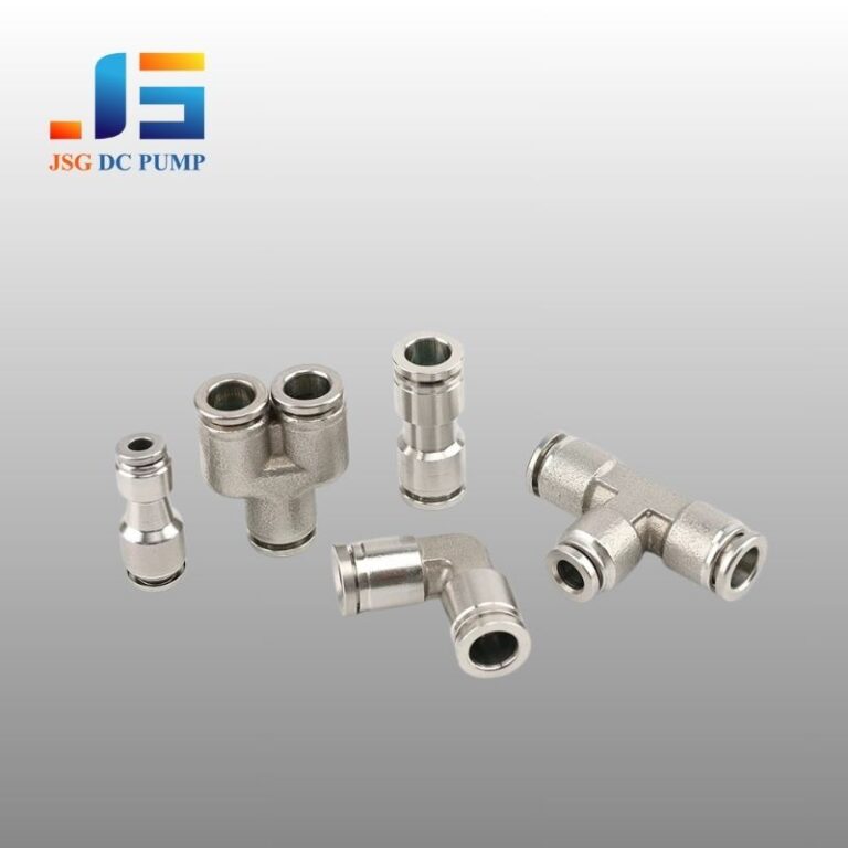 Metal T and straight air fittings for pump systems