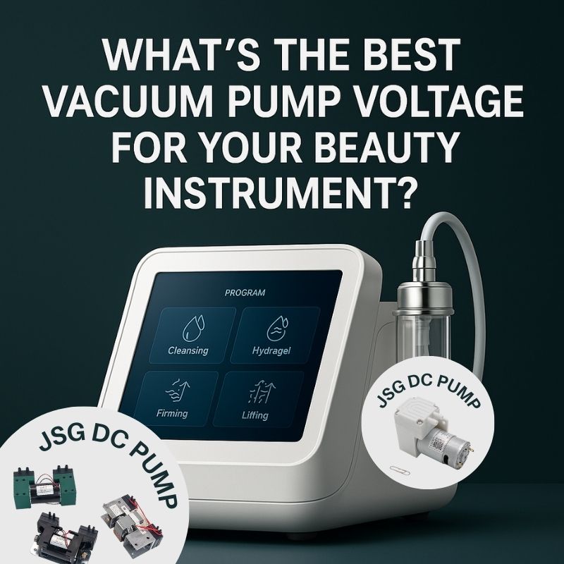 High-end beauty instrument with touchscreen and JSG DC micro pumps, highlighting vacuum pump voltage options.