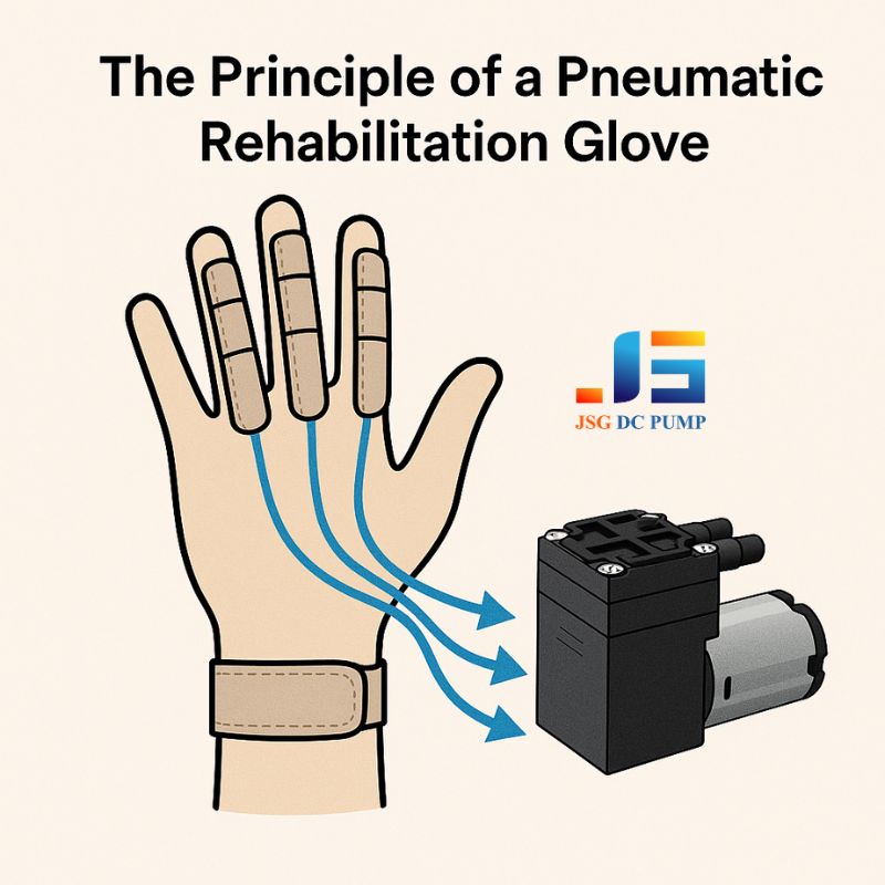 Pneumatic rehabilitation glove powered by a micro air pump