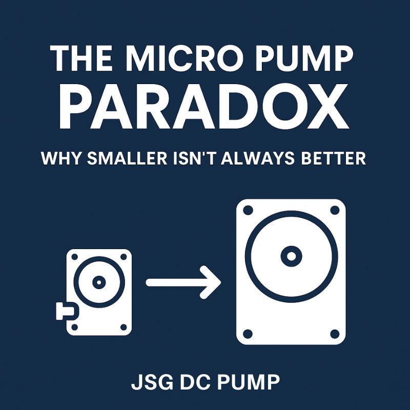 The Micro Pump Paradox cover image showing small and large pumps comparison with text “Why Smaller Isn’t Always Better”.