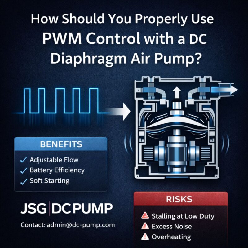 PWM control illustration for DC diaphragm air pump operation and risks