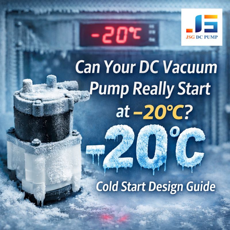 DC vacuum pump cold start test at –20°C in low-temperature chamber