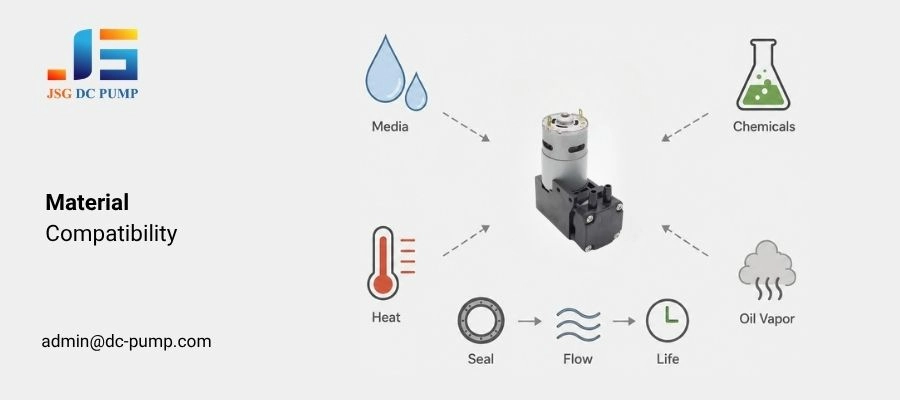 DC diaphragm pump for laboratory sampling equipment