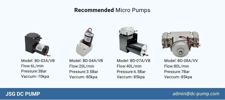 Micro pump system design with valves and tubing