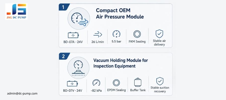 Compact piston pump used in pneumatic control equipment