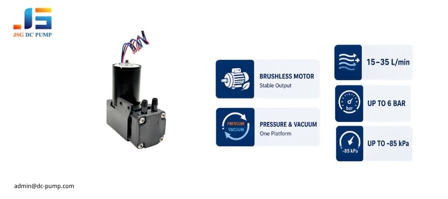 Brushless mini piston pump BD-07A/VB for OEM air and vacuum systems
