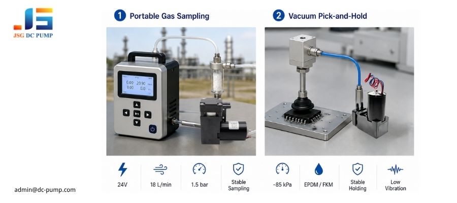 Mini piston pump used in portable gas sampling and pressure output equipment