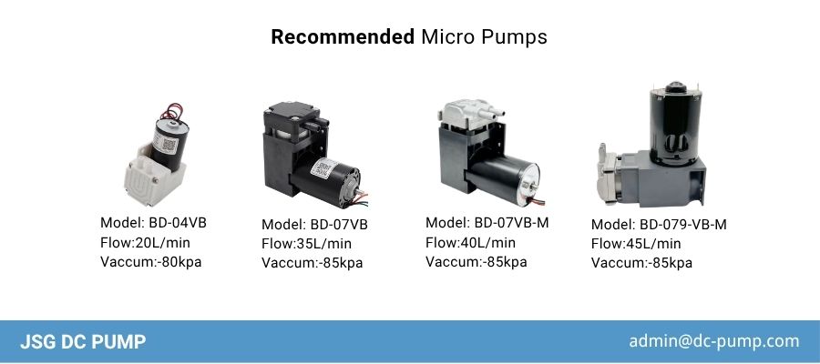 Recommended Body Sculpting Vacuum Pump models with 20–45 L/min flow and up to -85 kPa vacuum