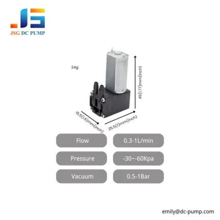 BD-01 mini DC air pump specifications showing compact size, 3V low voltage, light-duty pressure, vacuum, and clean gas transfer performance