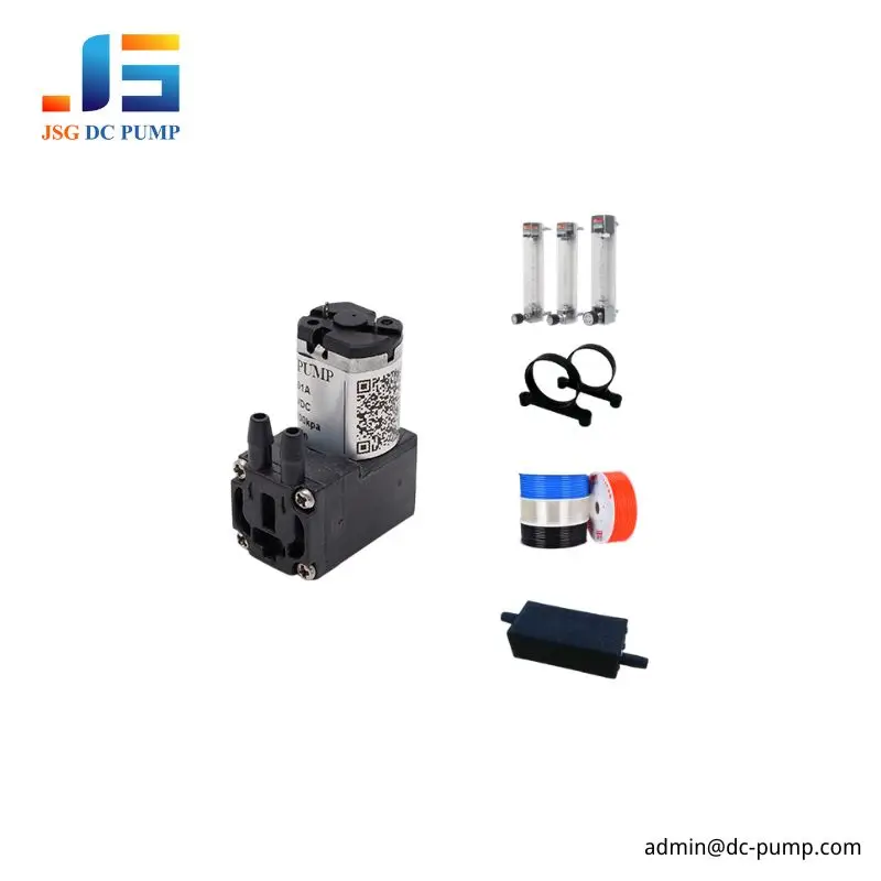 BD-01A/V-S Pump Accessories and Integration Parts BD-01A/V-S tiny diaphragm pump with flowmeters, mounting brackets, filters, and pneumatic accessories