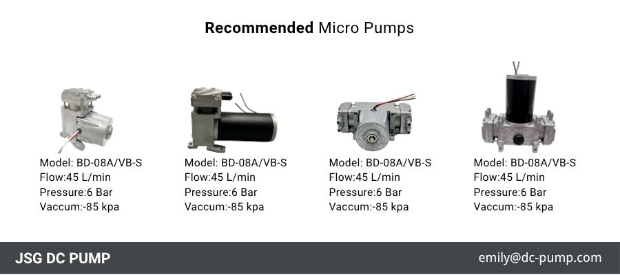 JSG BD-08A/VB-S micro pumps recommended for shockwave therapy systems