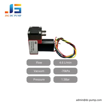 JSG05TVB-S brushless diaphragm pump with maximum flow, vacuum, and pressure specifications