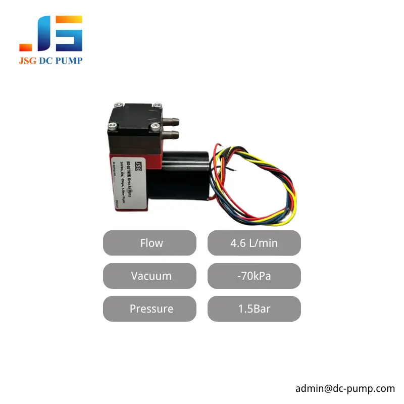 JSG05TVB-S brushless diaphragm pump with maximum flow, vacuum, and pressure specifications