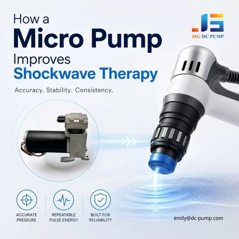 Micro pump for shockwave therapy with pneumatic treatment handpiece