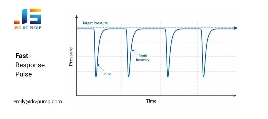 Pressure recovery curve showing rapid micro pump response between shockwave therapy pulses