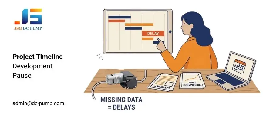 Micro pump selection guide showing OEM project delays caused by missing pump data