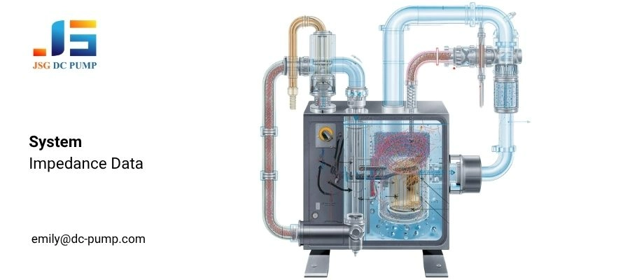 Cutaway diagram of a micro pump within a complete fluidic system, used in a micro pump selection guide to explain the importance of system impedance data.