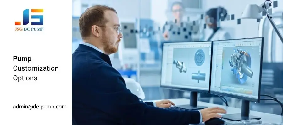 OEM engineer reviewing micro pump customization options in CAD software