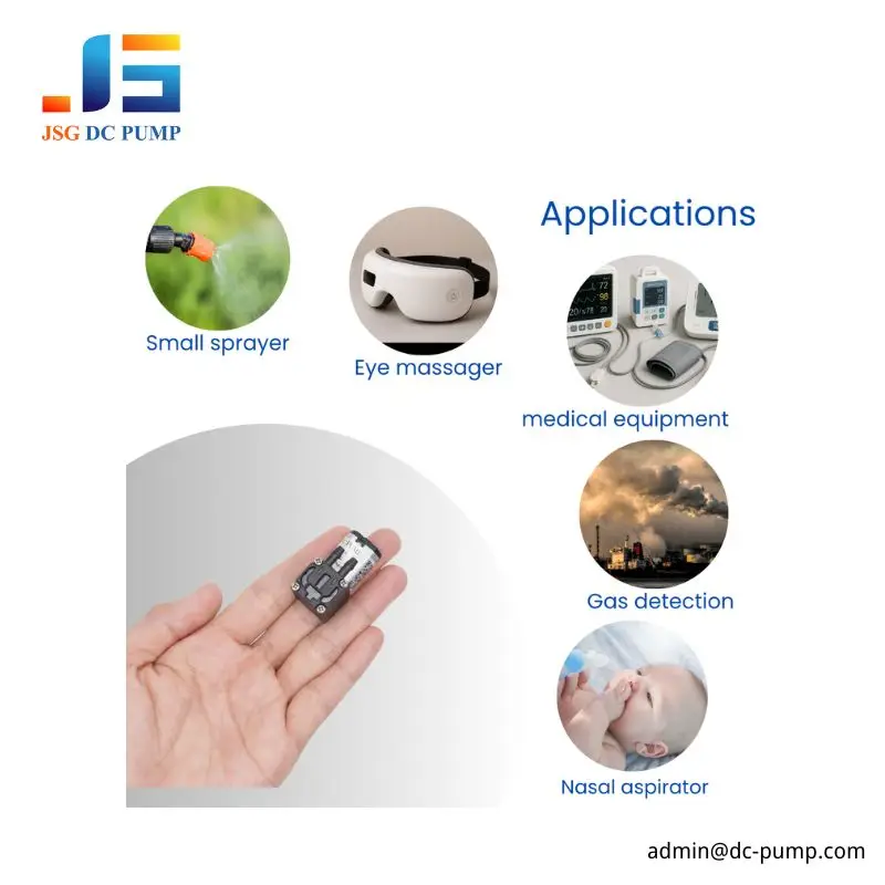 Tiny Brushed Diaphragm Pump Applications Tiny brushed diaphragm pump applications in sprayers, eye massagers, medical equipment, gas detection, and nasal aspirators