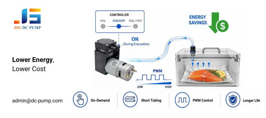 On-demand PWM motor control with short tubing