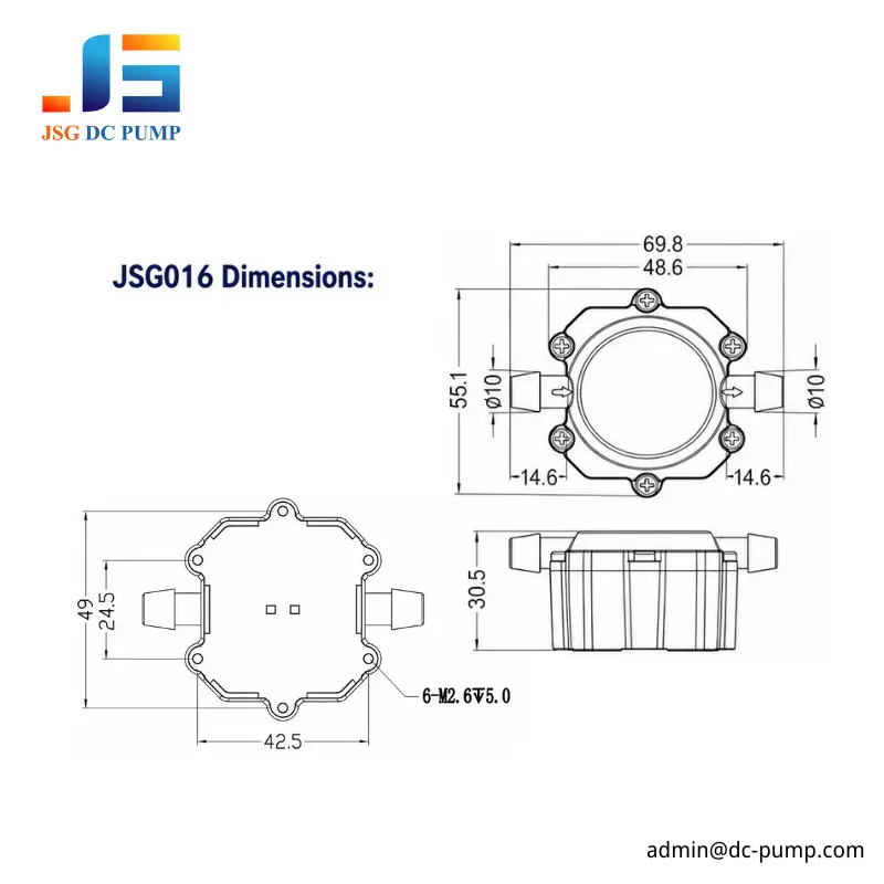 JSG016 pulsation dampener dimensional and mounting drawing