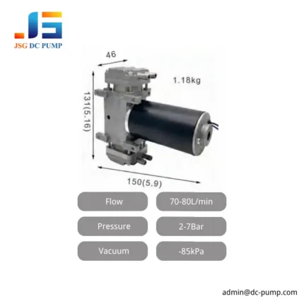 BD-08A/V-D DC piston air pump dimensions, weight and performance specifications