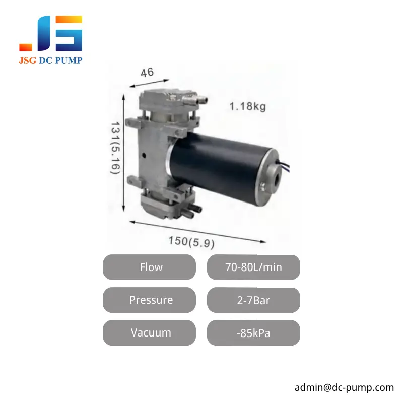 BD-08A/V-D DC piston air pump dimensions, weight and performance specifications