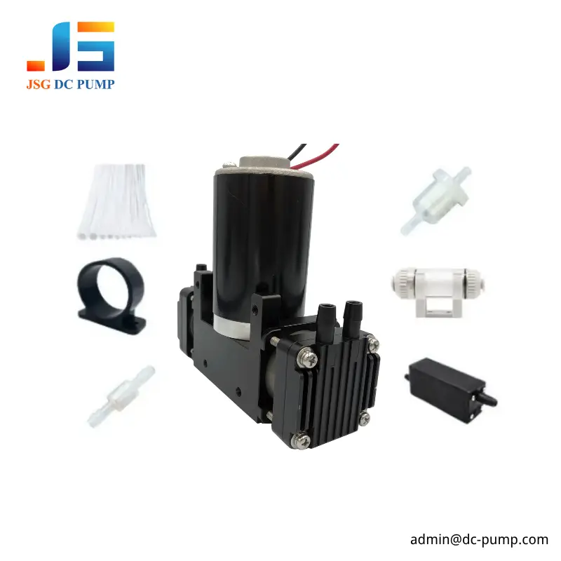 JSG08 Piston Pump Accessories JSG08 piston pump with optional tubing, filters, mounting bracket and connectors