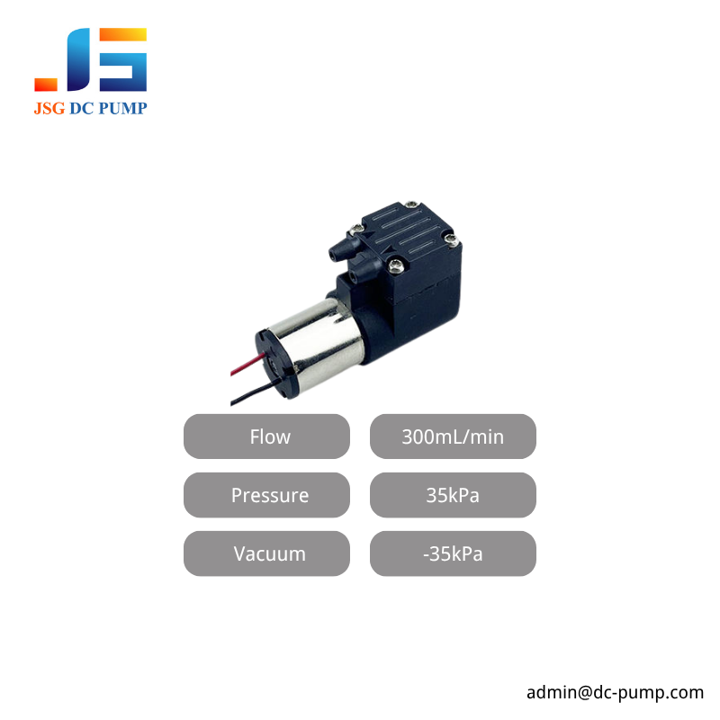 JSG13G micro diaphragm gas pump with 300 mL/min flow 35 kPa pressure and -35 kPa vacuum