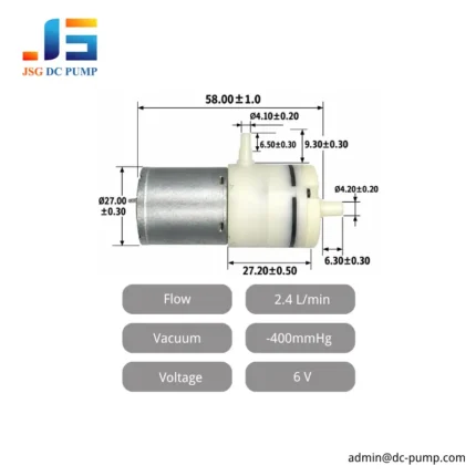 JSG27B06C 6V mini vacuum pump dimensions and specifications