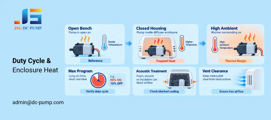 micro air pump temperature